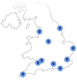 United Kingdom stockist map